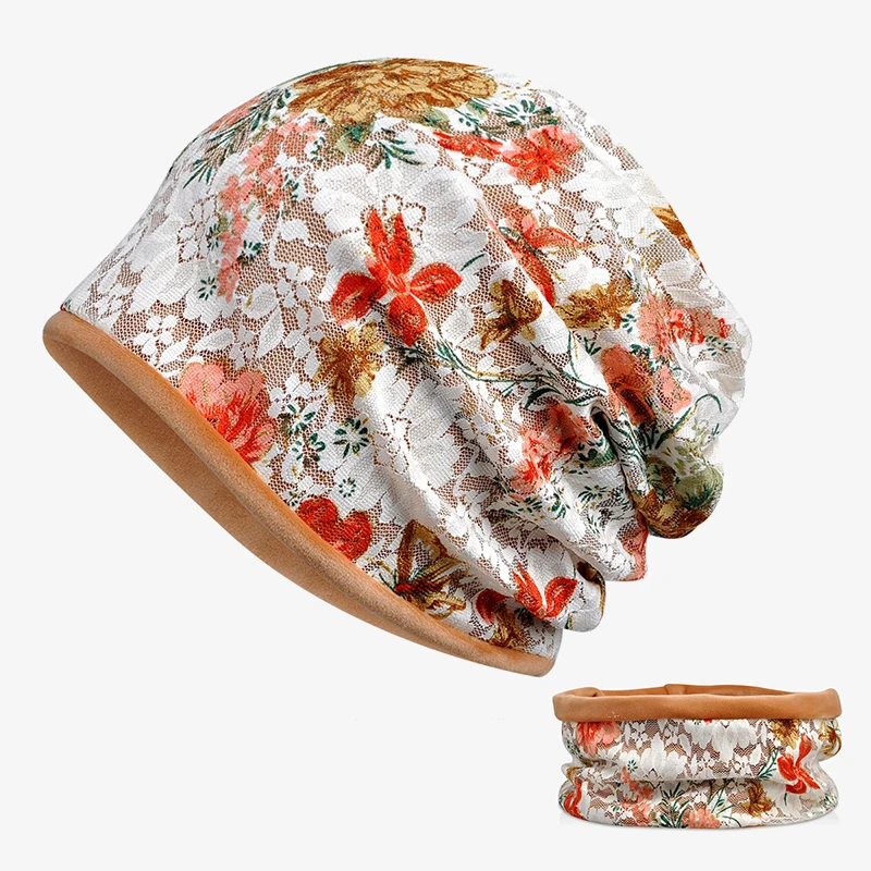 Женские шапочки зимние Утепленные бархатная подкладка шапка женский тюрбан Два