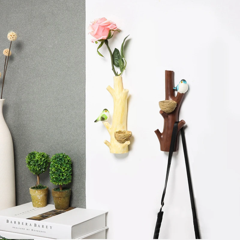 

Hook Creative Home Branch Bird Put Key Hook Coat Rack Wall Hanging Personality Wall Decoration Wall Key Holder Resin Hangers
