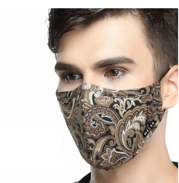 Женские маски для рта Регулируемые моющиеся против пыли черная маска с фильтром