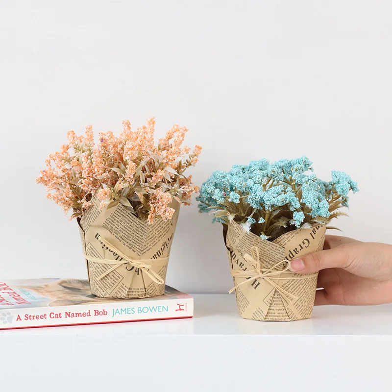 Европейская газета крафт бумага искусственный цветок гипфиила украшение с