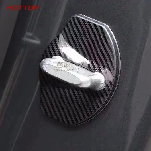 Для Tesla модель 3 автомобиля Защита для дверного замка накладка черного цвета 4