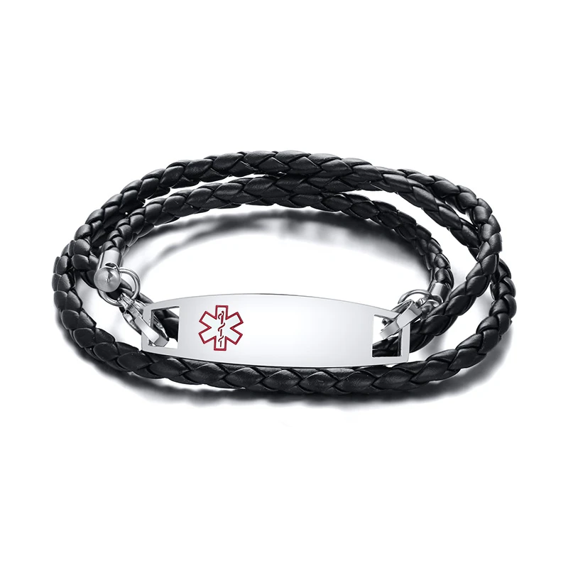 Персонализированные медицинские браслеты с бесплатной гравировкой из