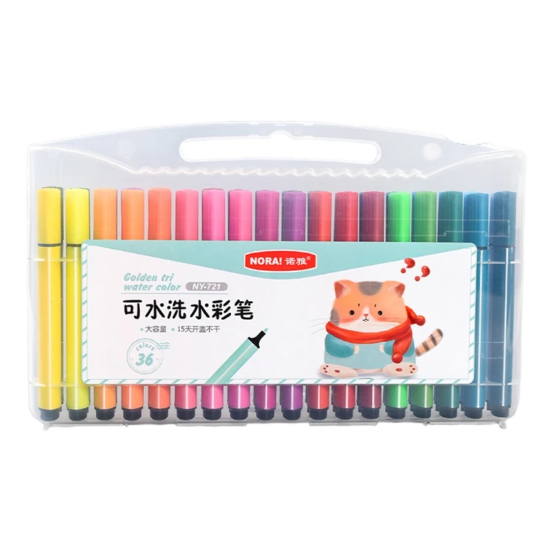 

Washable Marker Pens Set Assorted Colors Drawing Brush Fine Tip Watercolor Pen D08A