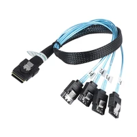 10pcs 0 5m sas sata cable 36pin sff 8087 male to 4 sata 7pin splitter adapter cable mini sas 4i sff8087 36p to 4 sata 7p cable