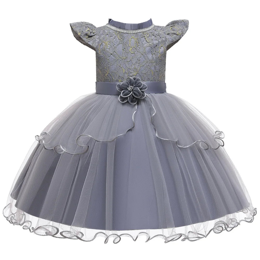 vintage Flower girls dress flare sleeve kids dresses for princess turtlenect Beaded Christmas Ceremony | Детская одежда и обувь