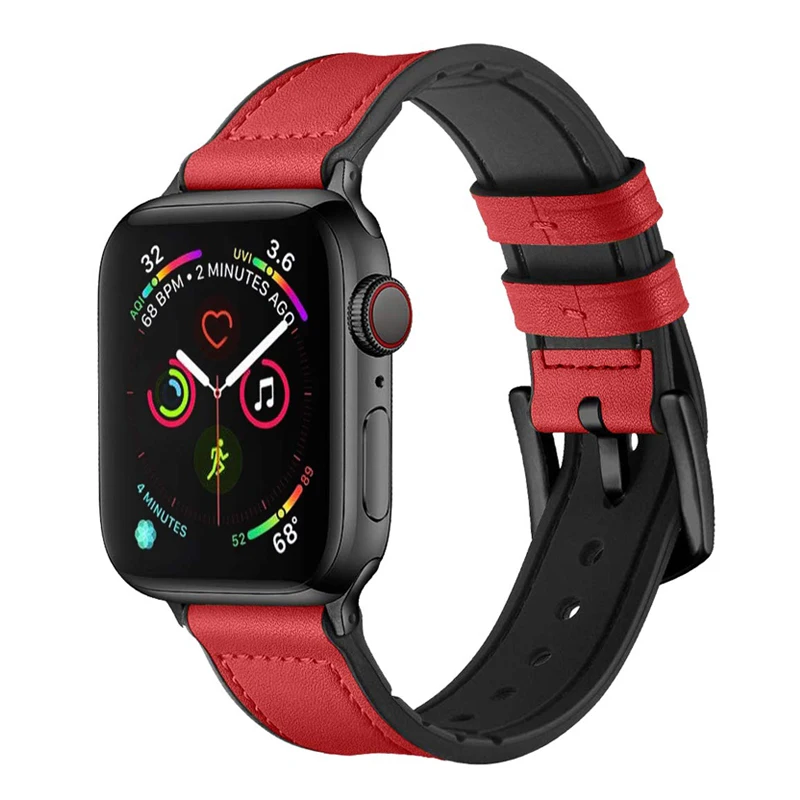 Ремешок для apple watch band 6 44 мм 40 силиконовый винтажный кожаный браслет iwatch series