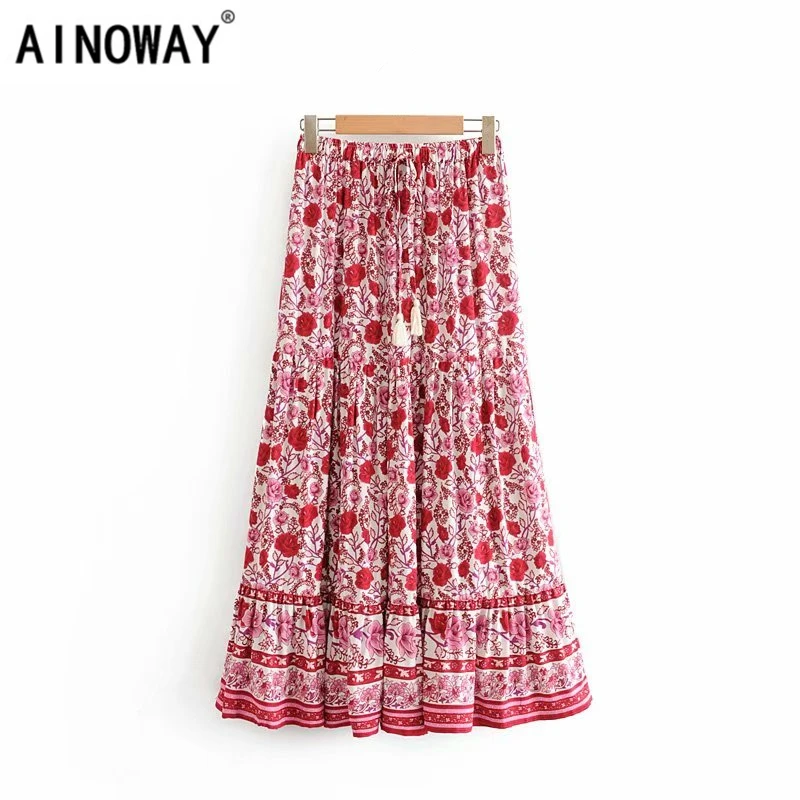 Винтажные шикарные летние хиппи женские с цветочным принтом и кисточкой пляжные