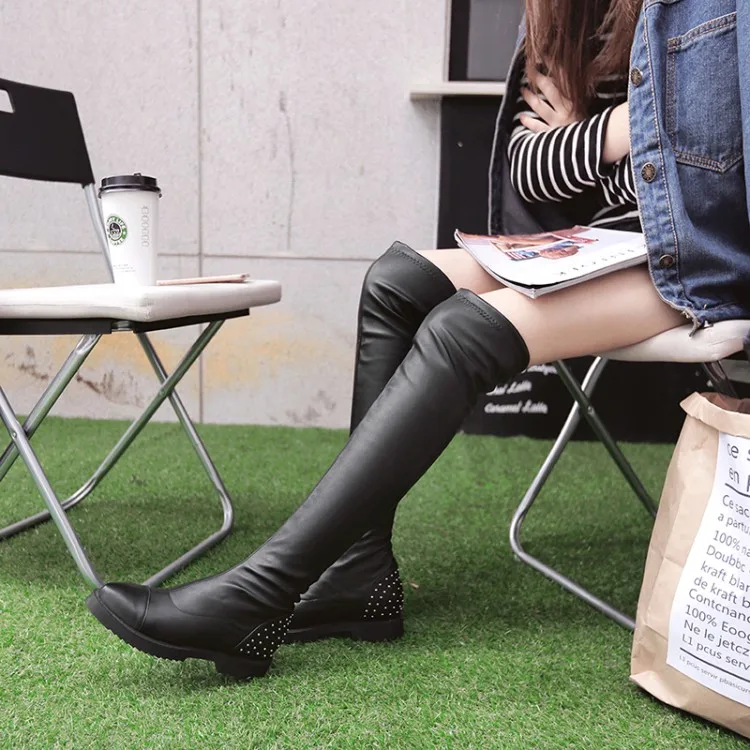 Plus Size 10 thigh high boots knee over the women ladies shoes woman winter | Обувь