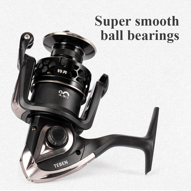 

CYEAH Metal Spinning Reel Light & Power 2000~6000 Anti-Corrosion Stainless Steel Bearing Big Drag Saltwater Fishing Reel Tool