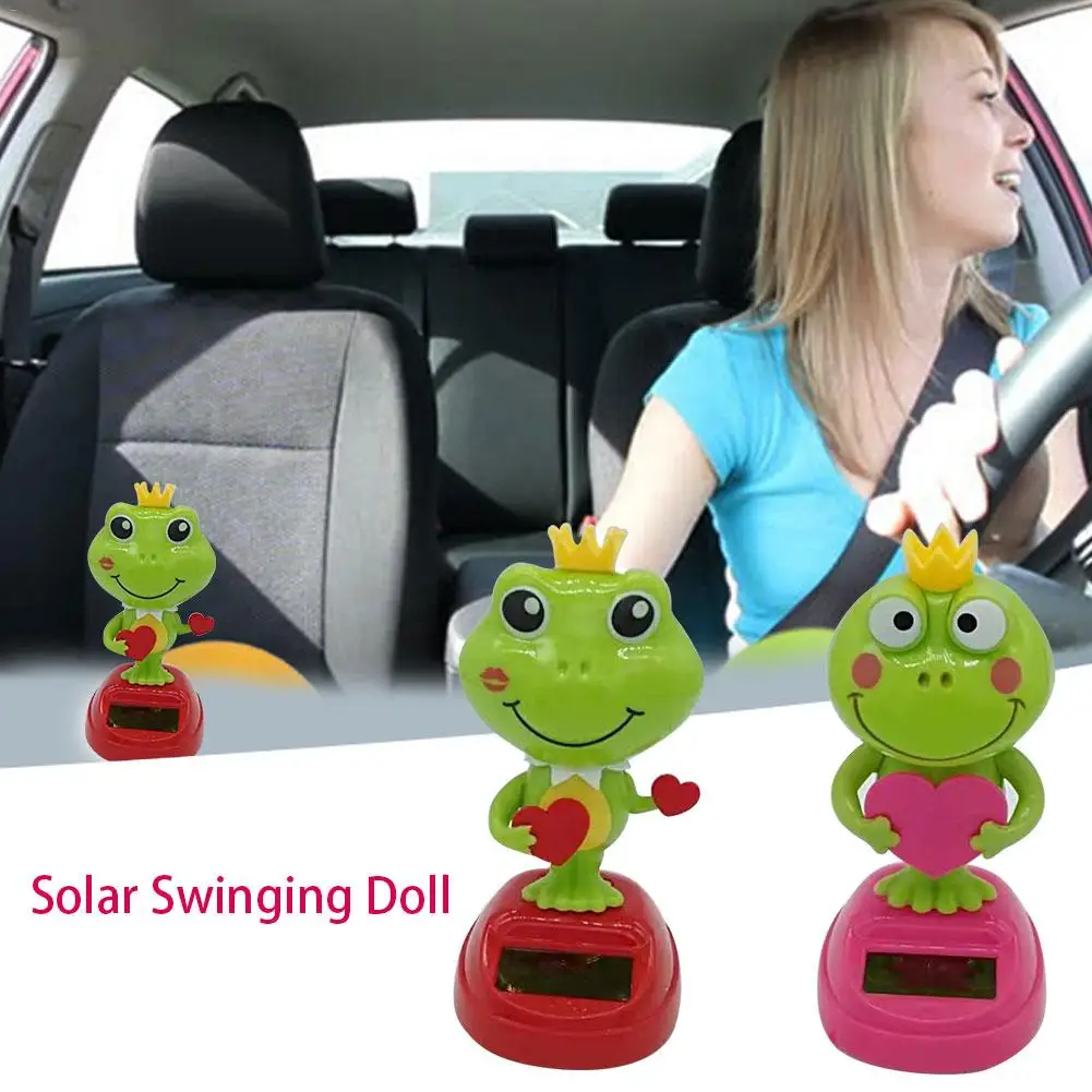 Solar Shaking Head Doll Swinging Frog Car Decoration Cartoon Interior Kids Toys Gift |