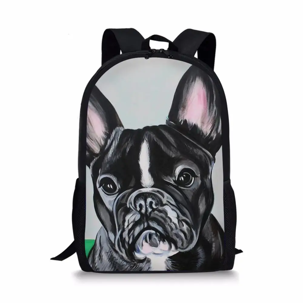 Fashion Kids School Bags Cute Children's Travel Backpack Kawaii Bulldogs Prints Pattern School Toddler Backpack for Boys