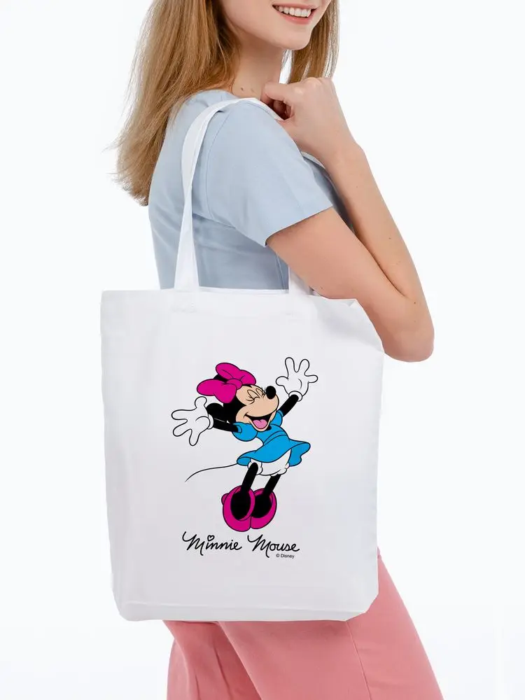 Холщовая сумка Минни Маус. So happy! белая унисекс Disney | Багаж и сумки