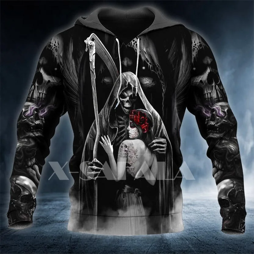 

Death Night Skull Ghost And Girl 3D Printed Hoodie Man Female Zipper Pullover Sweatshirt Hooded Jersey Streetwear Tracksuits-1