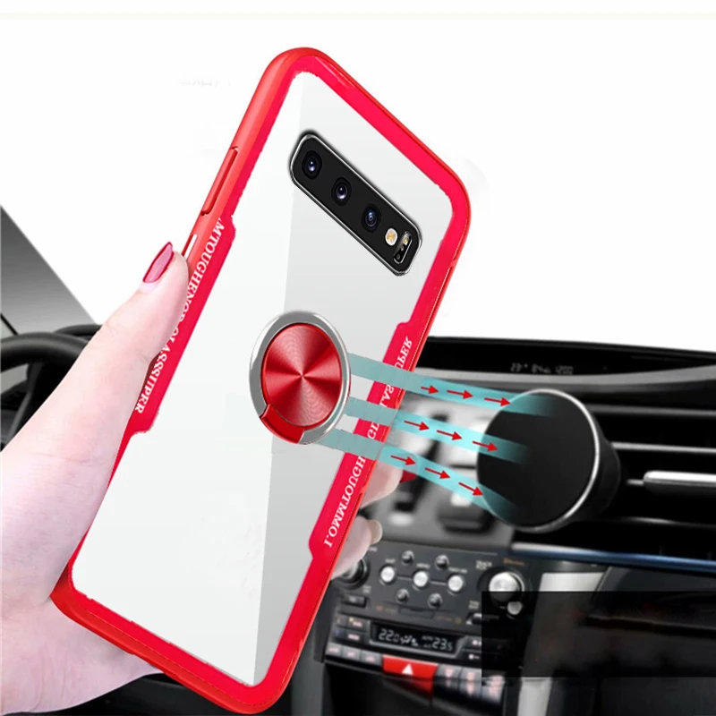 Роскошный Металлический автомобильный держатель с кольцом чехол для samsung galaxy S10