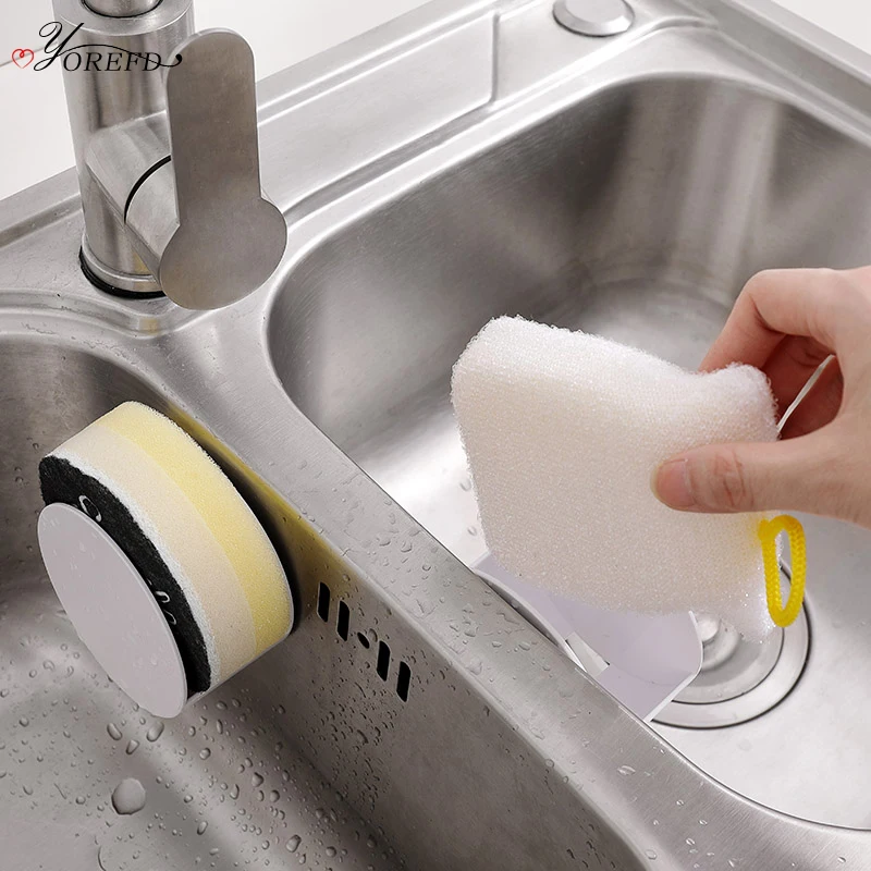 

OYOREFD сильный настенный держатель губок на раковине Кухня губки слив сушилка аксессуары для раковины Организатор