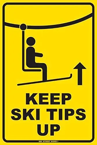 

Unique Room Keep Ski Tips up Wall Decor Art Home Metal Signs 8" X 12" Retro Tin Sign Novelty Personalized