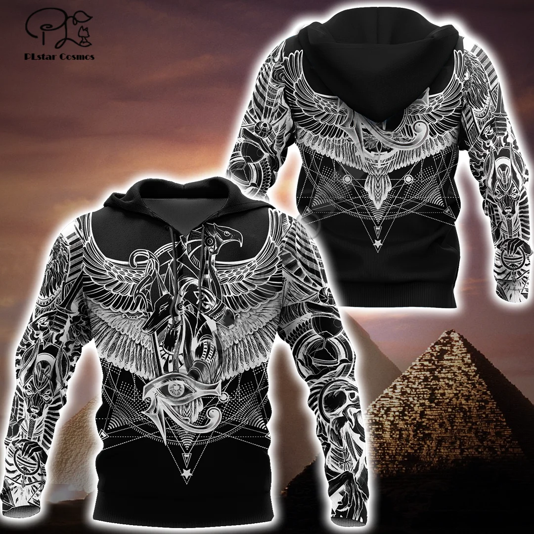 

PLstar Cosmos NewFashion God Horus Egyptian Pharaoh Anubis Ancient Egypt Tattoo 3DPrint Men/Women Harajuku Jacket Zip Hoodies 19