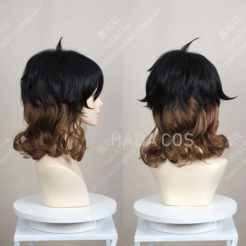 Парик для косплея Кувана Маки из аниме синий период черный и коричневый цвет