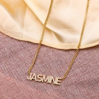 personalized custom pave stone name necklace with diamond custom name nacklace jewelry gift mothers day gift bridesmaid gift