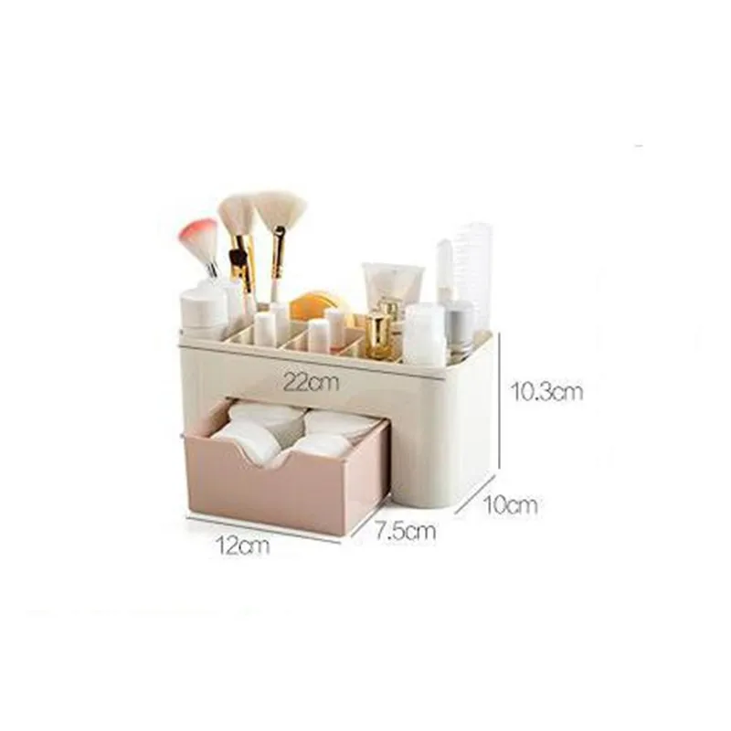 

PP Plastic Cosmetic Storage Box Multifunction Desktop Storage Boxes Drawer Makeup Organizers Stationery Storage Organizer 1PC