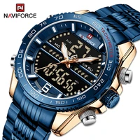 naviforce top brand stainless steel mens watche quartz sports waterproof chronograph wrist watches for men jam tangan mewah