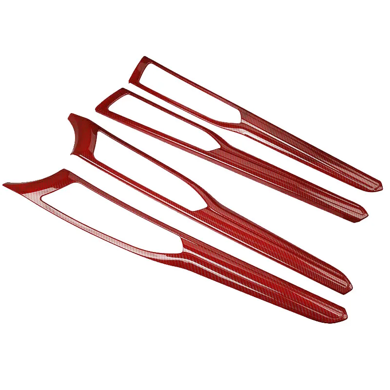 

Red Carbon Fiber Interior Door Handle Panel Strip Frame Cover Trim for Ford Fusion Mondeo 2013-2020 Decor Accessories
