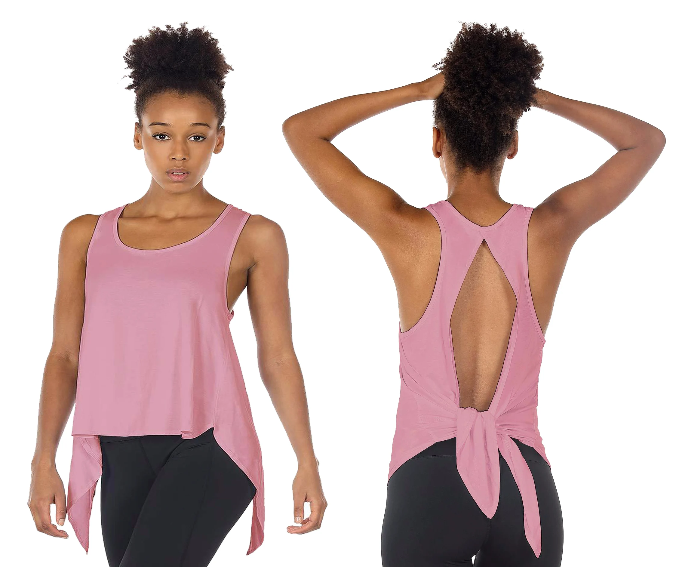 

Women Yoga Sports Tops Bra Vest-Open Back Workout Tops - Athletic Activewear Shirts ExerciseTank Quick Dry Slim Fit