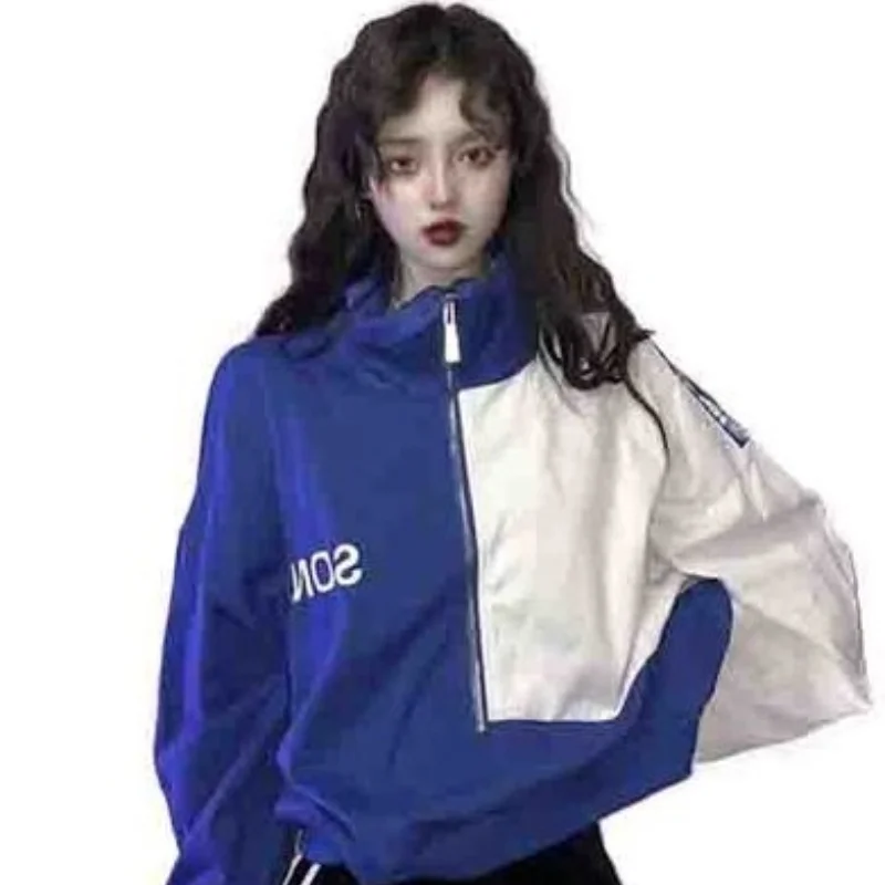 

Sexy High Waist Dancing Clothes Jazz Style Short Hoodies Female 2021 Fall Loose Women's Short Top Hip Hop Streetwear Sweatshirt
