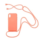 Мягкий силиконовый Оригинальный чехол для телефона iPhone 11 Pro Max 12 7 8 plus XR XS, приятный на ощупь чехол карамельного цвета с ремешком через плечо