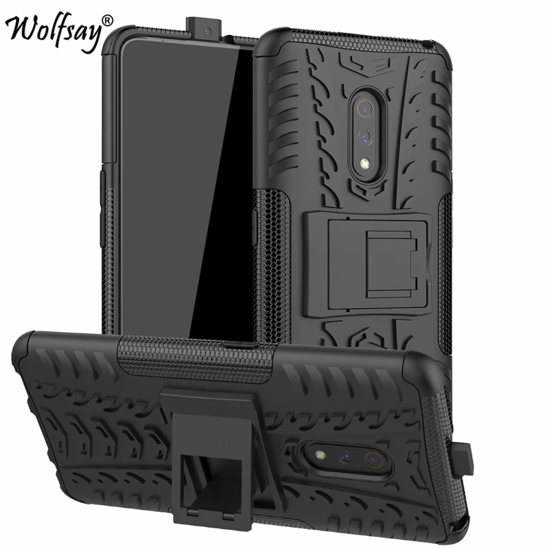 

Wolfsay Case For Realme X Case Soft Rubber & Plastic Case For Oppo Realme X RMX1901 Cover Realme X Shockproof Kickstand Fundas