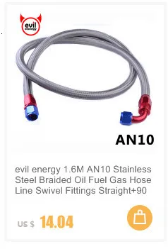 Evil energy AN10 1 метр из нержавеющей стали со шлангом для масла шланг с 0 градусов 90 градусов поворотный концевой фитинг шланга установлен