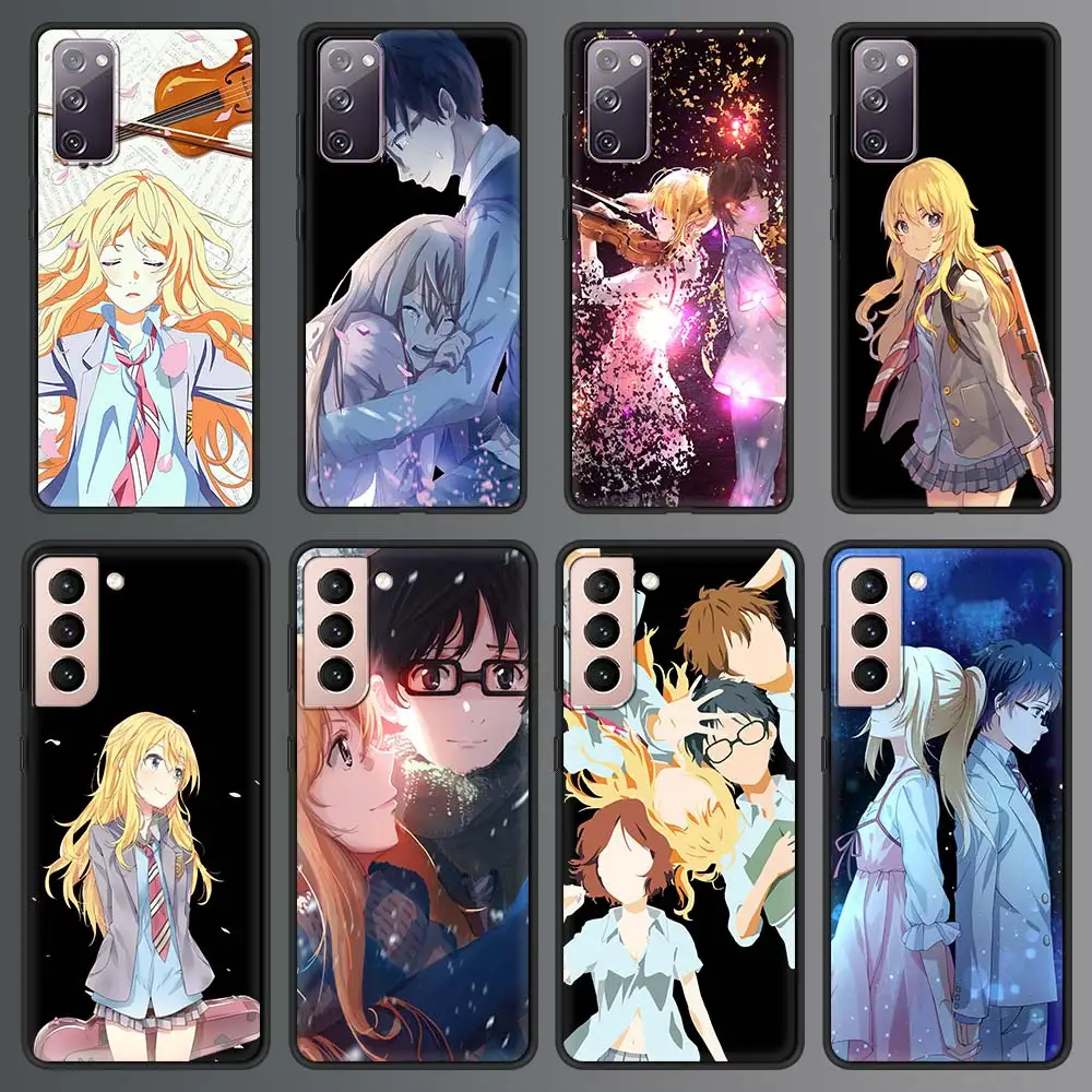 

Your Lie in April Anime Case For Samsung Galaxy S20 FE S21 Ultra S20 S10 S9 Plus S10E S8 Phone Case Luxury Silicone Black Cover