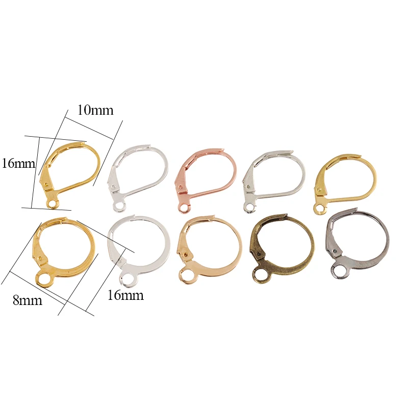 200 шт./кор. 2 стиля Золотой/Серебряный Французский рычаг крючки для сережек провод