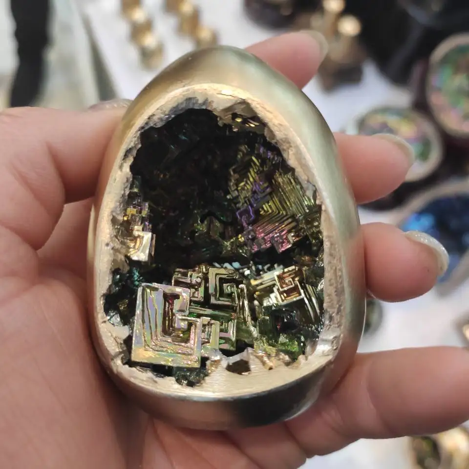 1 шт. натуральные красивые яйца из минерала бимута в качестве украшения мебели |