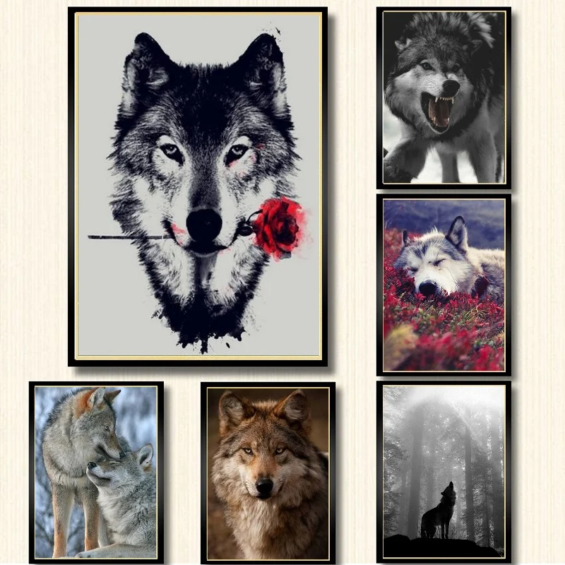 Модная 5D картина с волком из мультфильма сделай сам вышивка мозаика крестиком