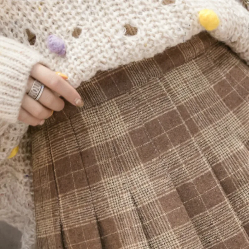 

Skirts Women Mini High Waist Plaid Pleated Casual Korean Style Fashion Comfortable Simple Newest Office Ladies Hipster All-match