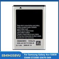 original replacement phone battery eb494358vu for samsung galaxy ace s5830 s5660 s7250d s5670 i569 rechargeable battery 1350mah
