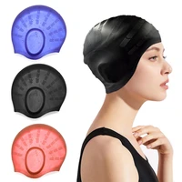 swimming cap caps with ear bag child pool cap woman bath silicone hat swimming equipment