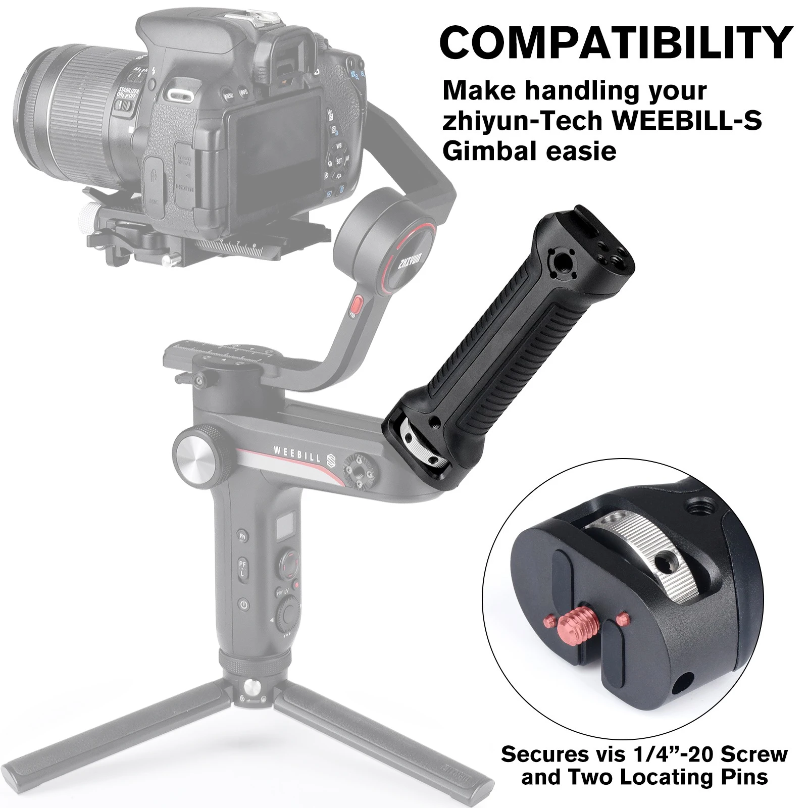 EACHSHOT WB рукоятка с 1/4 отверстиями для винтов карданный подвес аксессуары Zhiyun Weebill