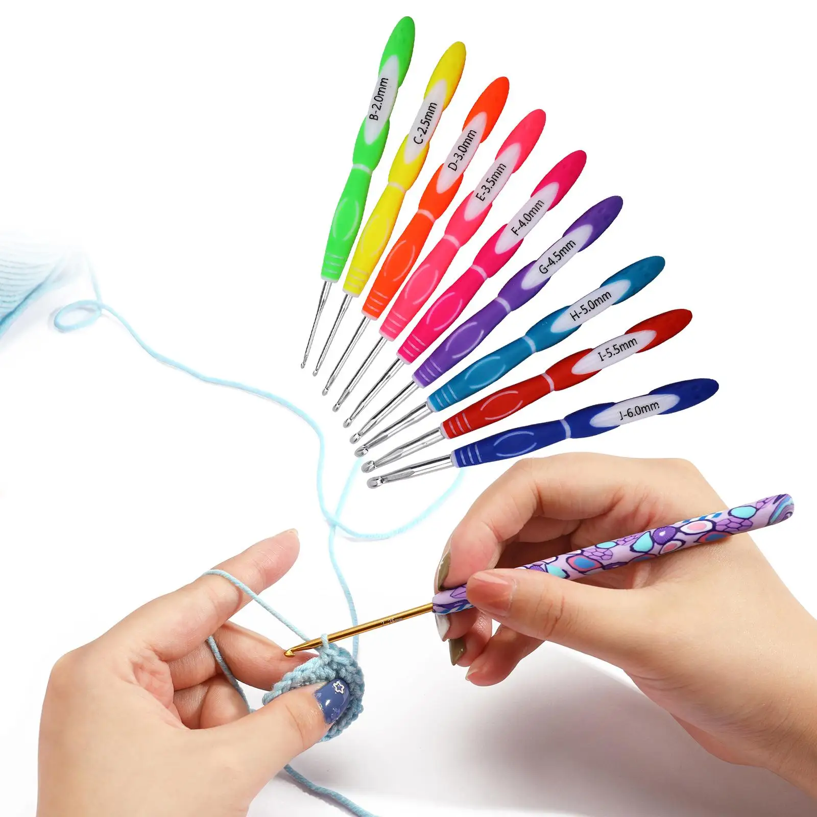 9 шт. Алюминиевые крючки для вязания 2-6 мм | Дом и сад