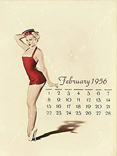 

Losea февраль 1956, яркая фотография, винтажное искусство середины 20-го века, украшение для бара 16x12 дюймов