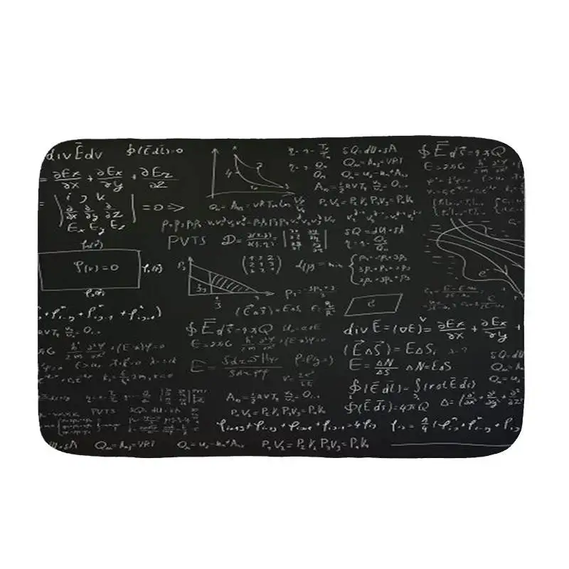 Фланелевый напольный коврик с принтом доска химическим уравнением Нескользящие