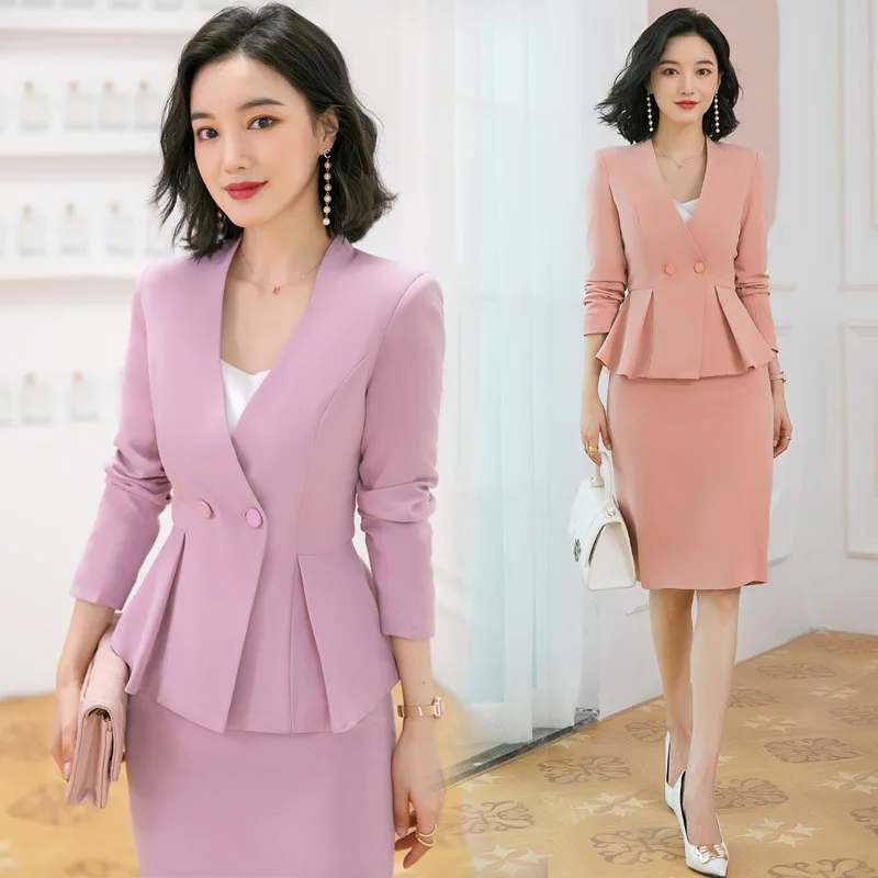 IZICFLY Spring Autumn New Style Fashion Orange Woman Suit With Pant Korean Ladies Ruffle Business Two Piece Blazer Set Work Wear