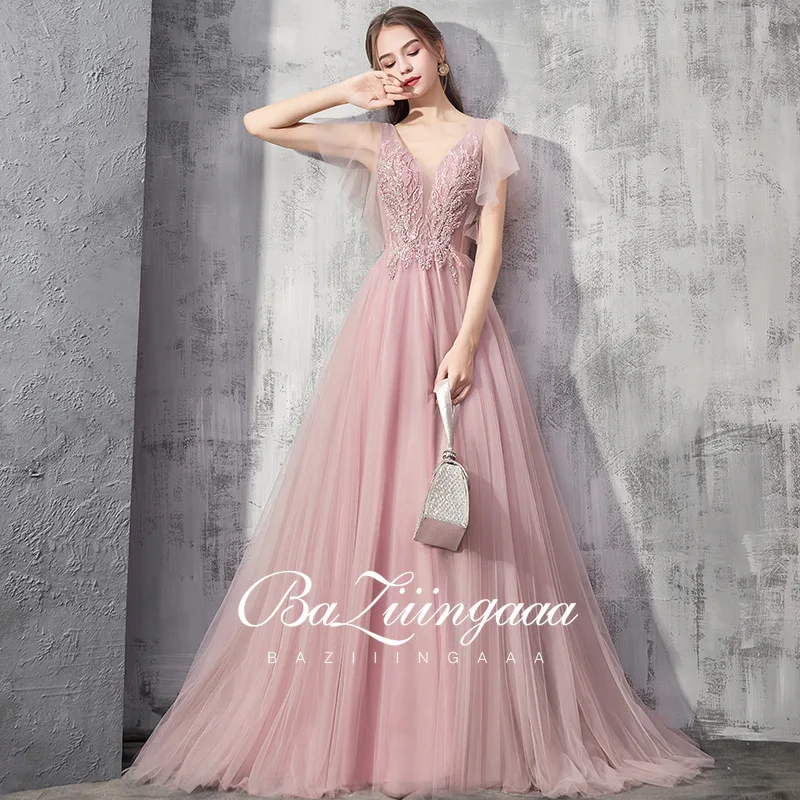 

New Elegant Woman Evening Gown Plus size slim printed long evening dress Suitable for Formal Parties