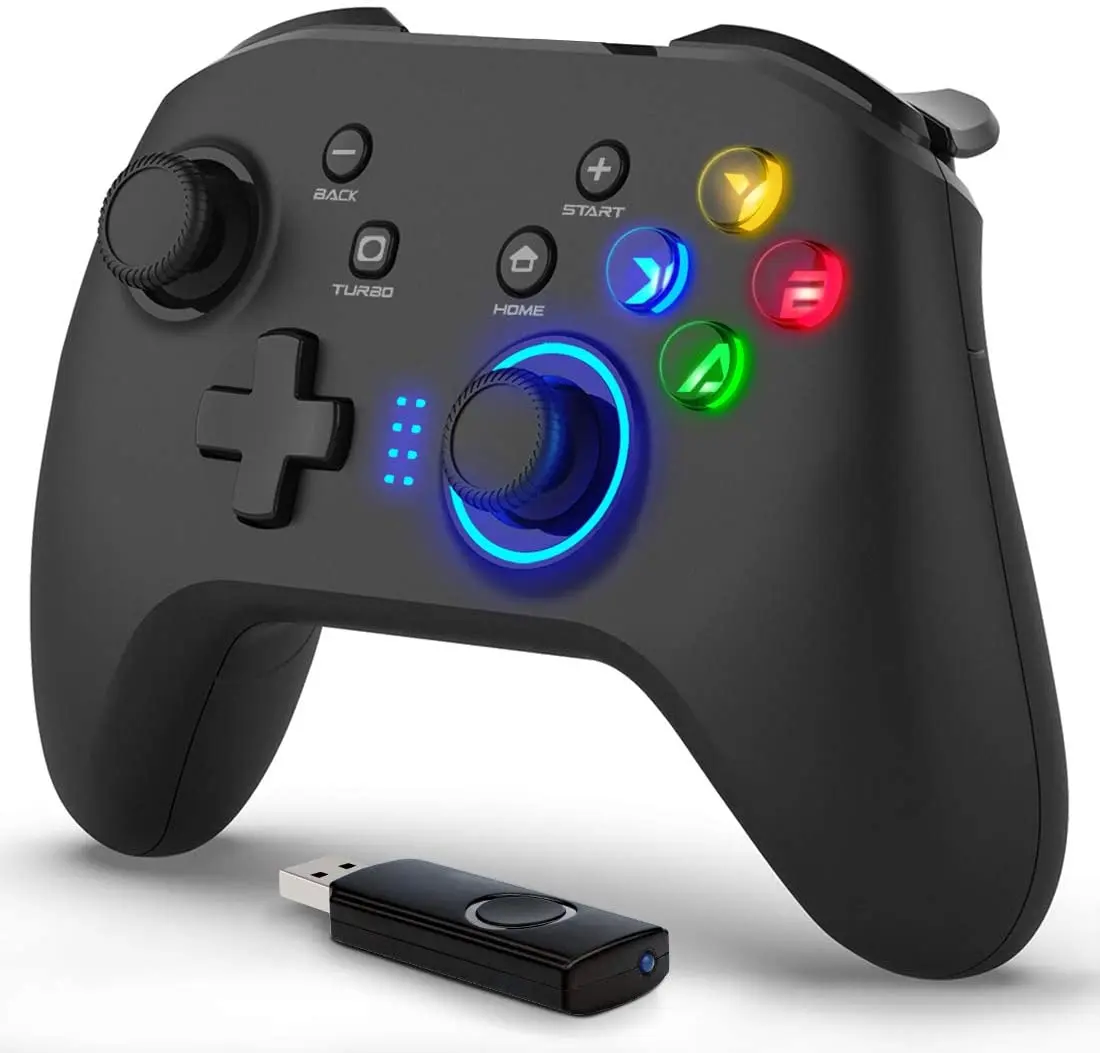 

Forty4 Wireless Gaming Controller, Dual-Vibration Joystick Gamepad Computer Game Controller for PC Windows 7/8/10, PS3, Switch