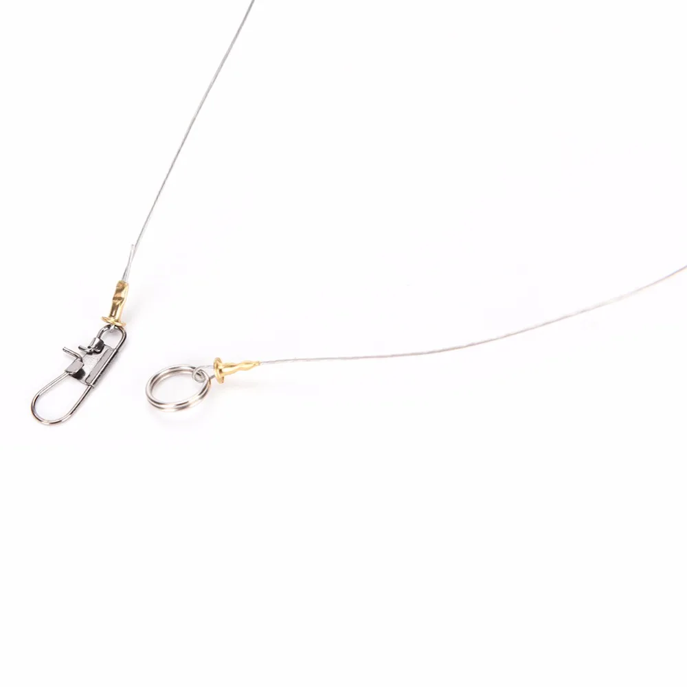 

5Pcs New Sale Anti-Winding 3 Swivel String Fishing Hook Steel Rigs Wire Leader Hook Steel