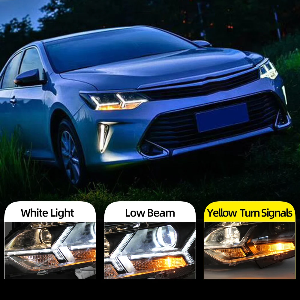 Автомобильный Стайлинг для 2015 2016 2017 Toyota Camry V55 светодиодный ные фары новые drl