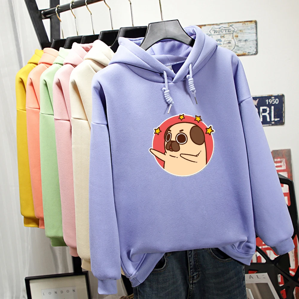 

Dog Cartoon Print Funny Kpop Kawaii Sweatshirt Winter Streetwear Cute Harajuku Plus Size Hoodies Women Female Clothes Casual