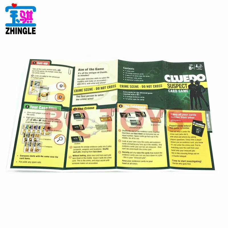 Повседневные Семейные развлекательные вечерние настольные игры CLUEDO карточная