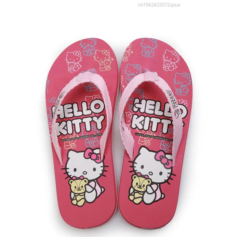 Женские шлепанцы Sanrio Kawaii Y2k розовые Hello Kitty уличные сланцы дамские мюли женская